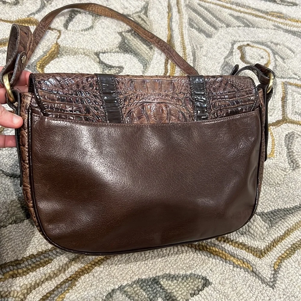 💕 Brahmin brown crocodile leather large crossbody bag 💕